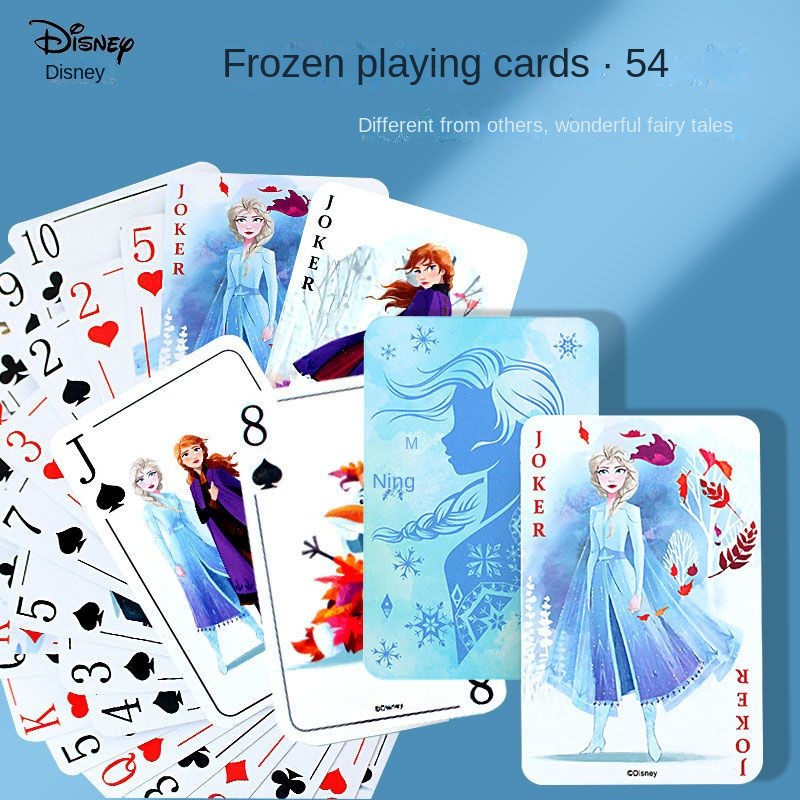 迪士尼冰雪奇緣艾莎公主卡通動漫撲克牌創意桌面遊戲