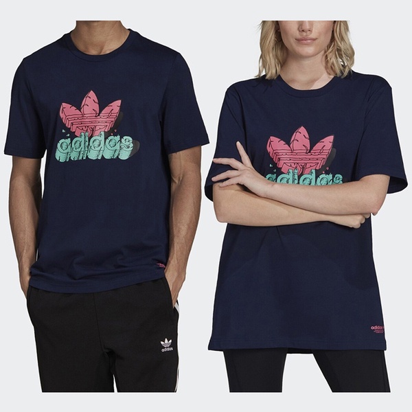 Adidas 5 AS TEE 男女 短袖上衣 T恤 國際版 純棉 舒適 寬鬆 情侶穿搭 深藍 [H13480]