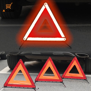 1 件便攜式可折疊 ABS 反光汽車三角形警告標誌汽車緊急故障停止三腳架車輛道路安全提醒工具