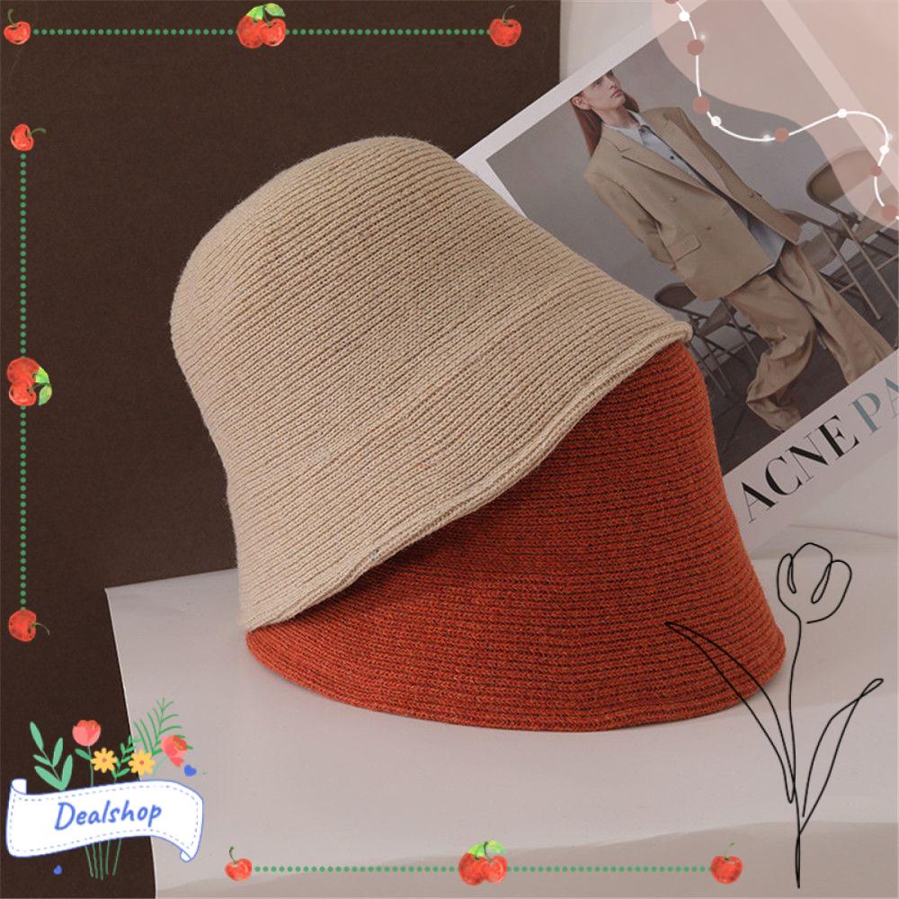DEALSHOP水桶帽女性溫暖的羊毛折疊式巴拿馬帽