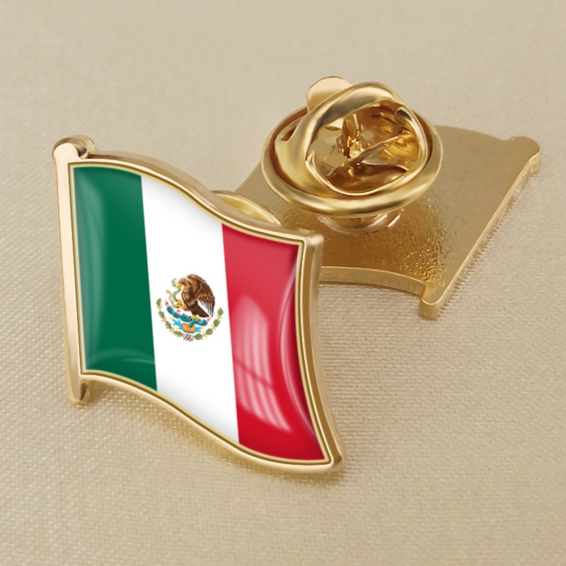 墨西哥國旗水晶滴膠徽章胸針各國國旗世界各國徽章