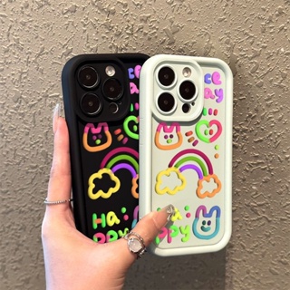 Rainbow Doodle 手機殼兼容 iPhone 15 Pro Max 14 Plus 13 Mini 12 11