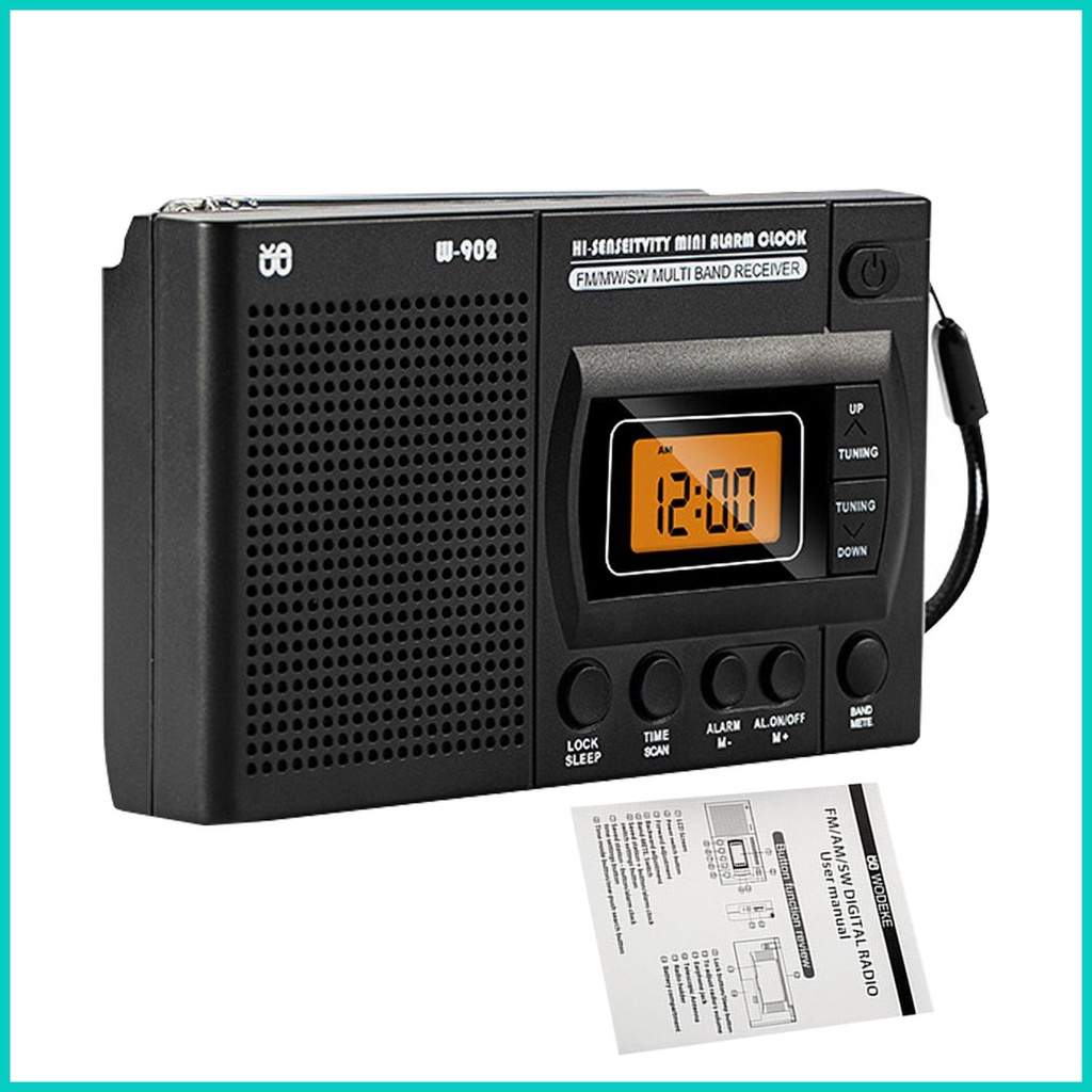 Am/fm 雙鬧鐘收音機收音機便攜式 Am FM DSP 抗干擾芯片 4 節伸縮天線 FM 和 rdatw