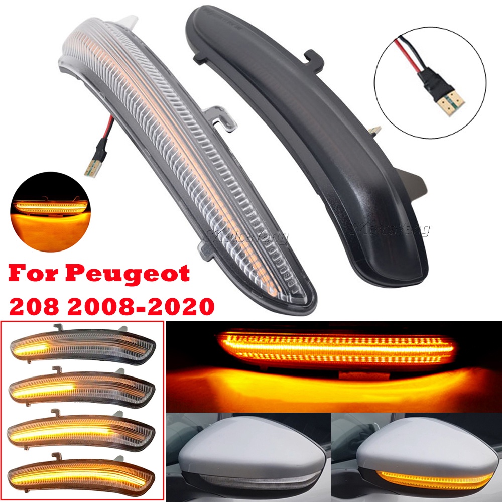 PEUGEOT 2 件裝動態 LED 後視鏡閃光燈流光,適用於標致 208 2008 2012 2013 2014 20