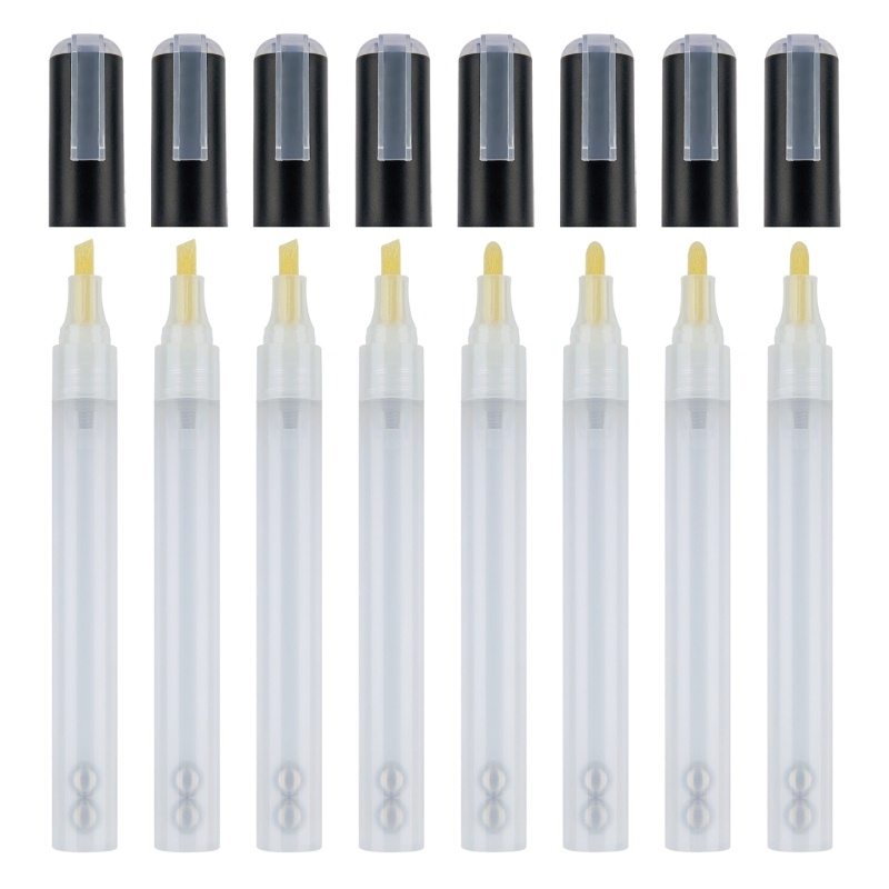 Va 6x 空白丙烯酸塗料筆帶透明管空筆芯油漆標記空白可再填充油漆筆美術用品