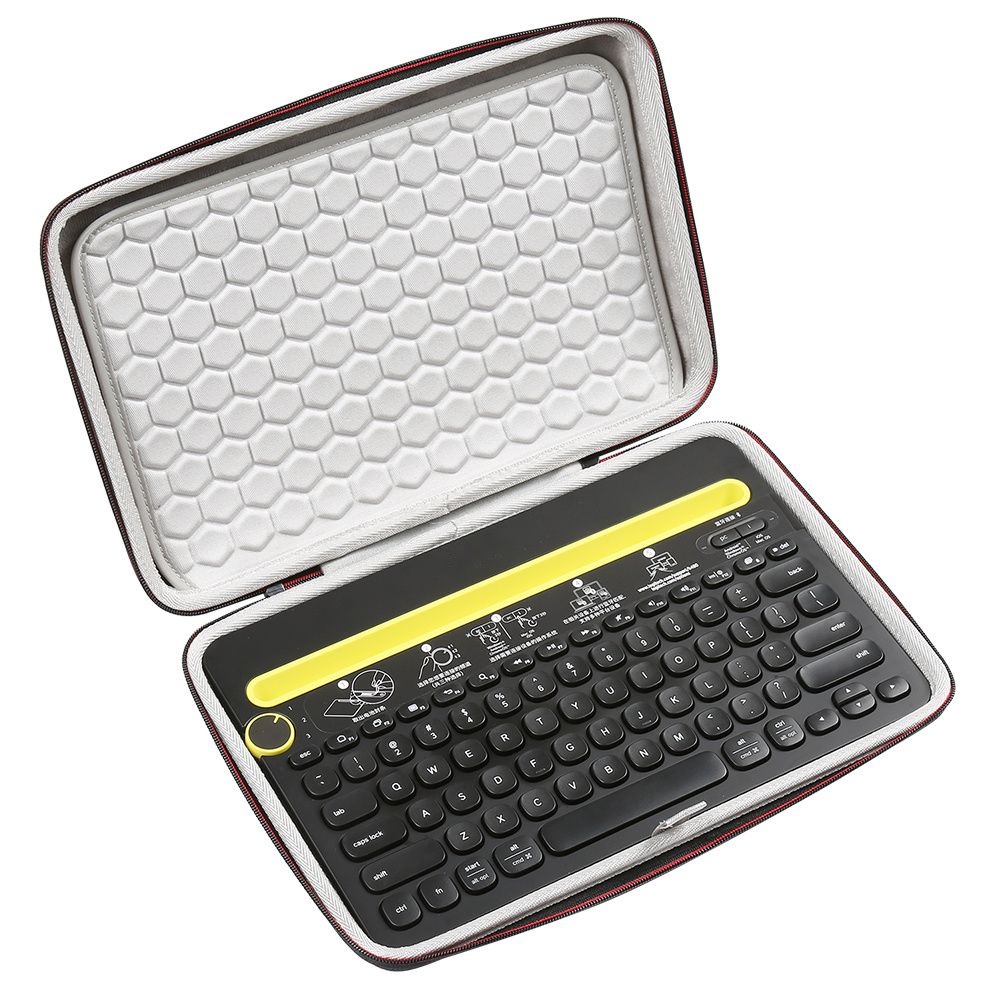 鍵盤收納包 防刮 防摔收納盒 硬殼包 適用羅技K480鍵盤包 無線藍牙鍵盤保護殼 便攜手提包 抗壓防塵殼