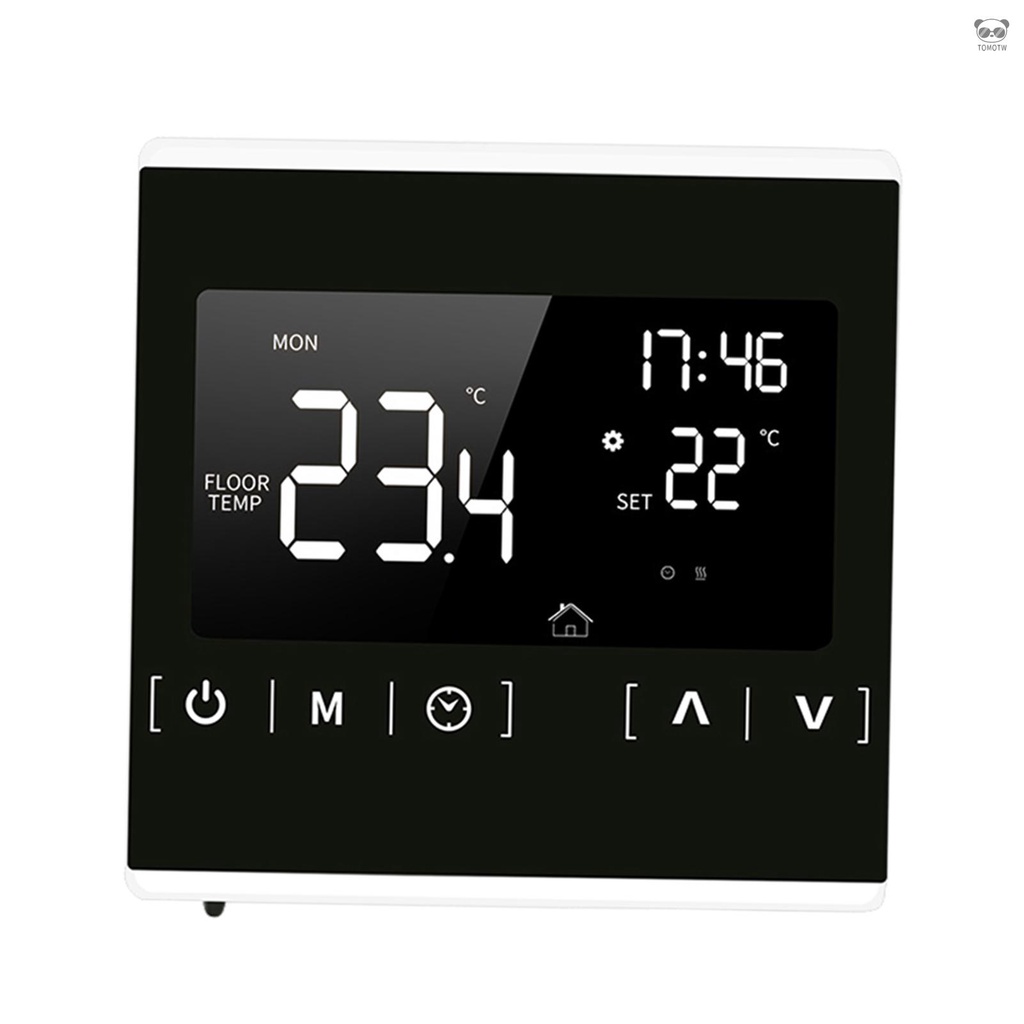 觸摸屏電地暖溫控器 恆溫地暖溫度調整器 AC85-250V溫度控制器 MH1822D 白色