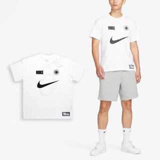 Nike 短袖 Basketball 男款 白 短T 寬鬆 小標 印花 大LOGO 【ACS】 FJ2307-100