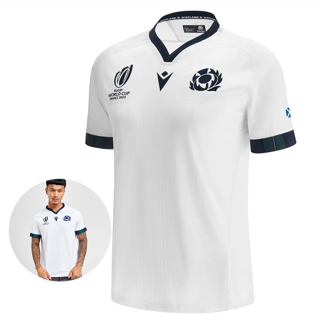 全新 RWC 2023 蘇格蘭橄欖球球衣客場橄欖球世界杯襯衫
