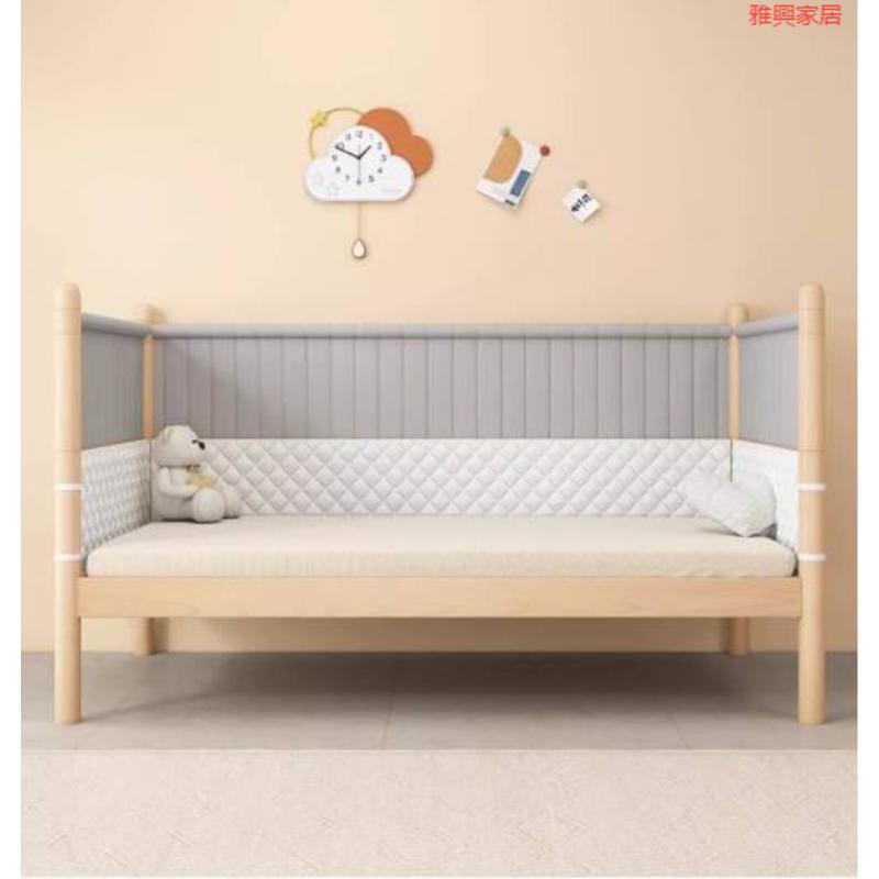 櫸木床 嬰兒拼接床 加寬床邊床 無縫平接大床 護欄可調節 實木床 寶寶兒童床 DJ