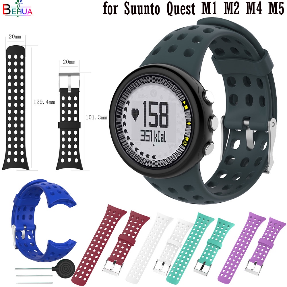 Behua SUUNTO Quest M1 M2 M4 M5 M 系列替換錶帶腕帶配件錶帶手鍊矽膠錶帶