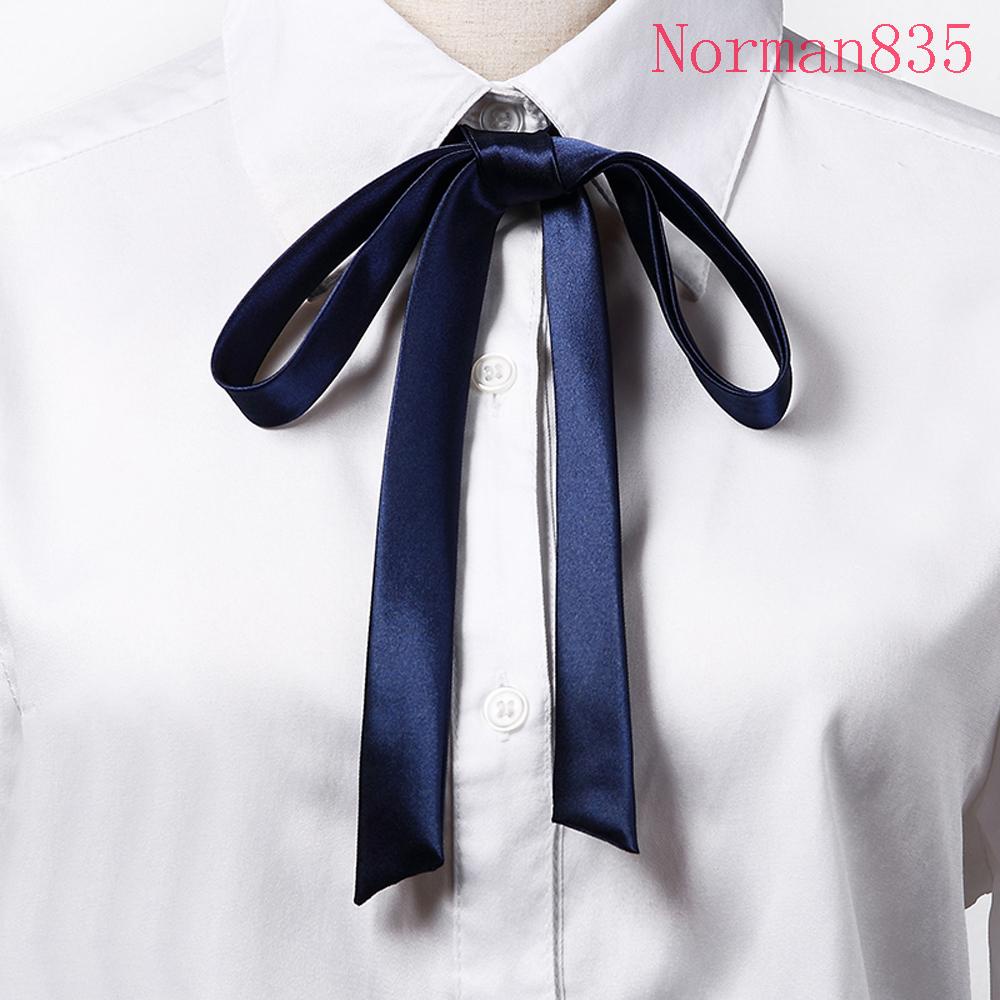 NORMAN領結優雅的制服釀造的學校絲帶襯衫配件緞子領結
