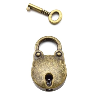 Pcf* 復古風格迷你熊鎖帶鑰匙組,適用於復古風格的行李箱