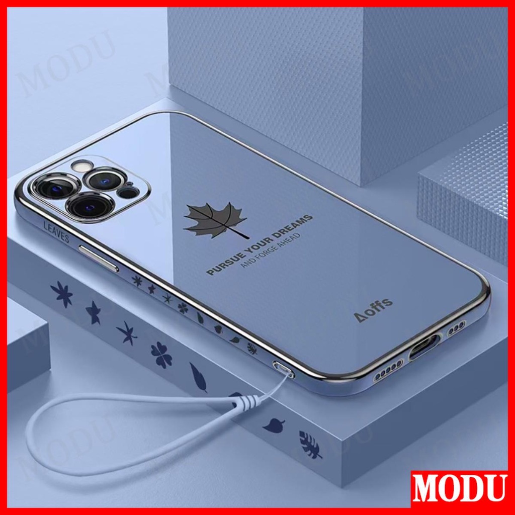 Iphone 11 114 15 PLUS Pro Max 6D 電鍍楓葉外殼手機殼帶掛繩