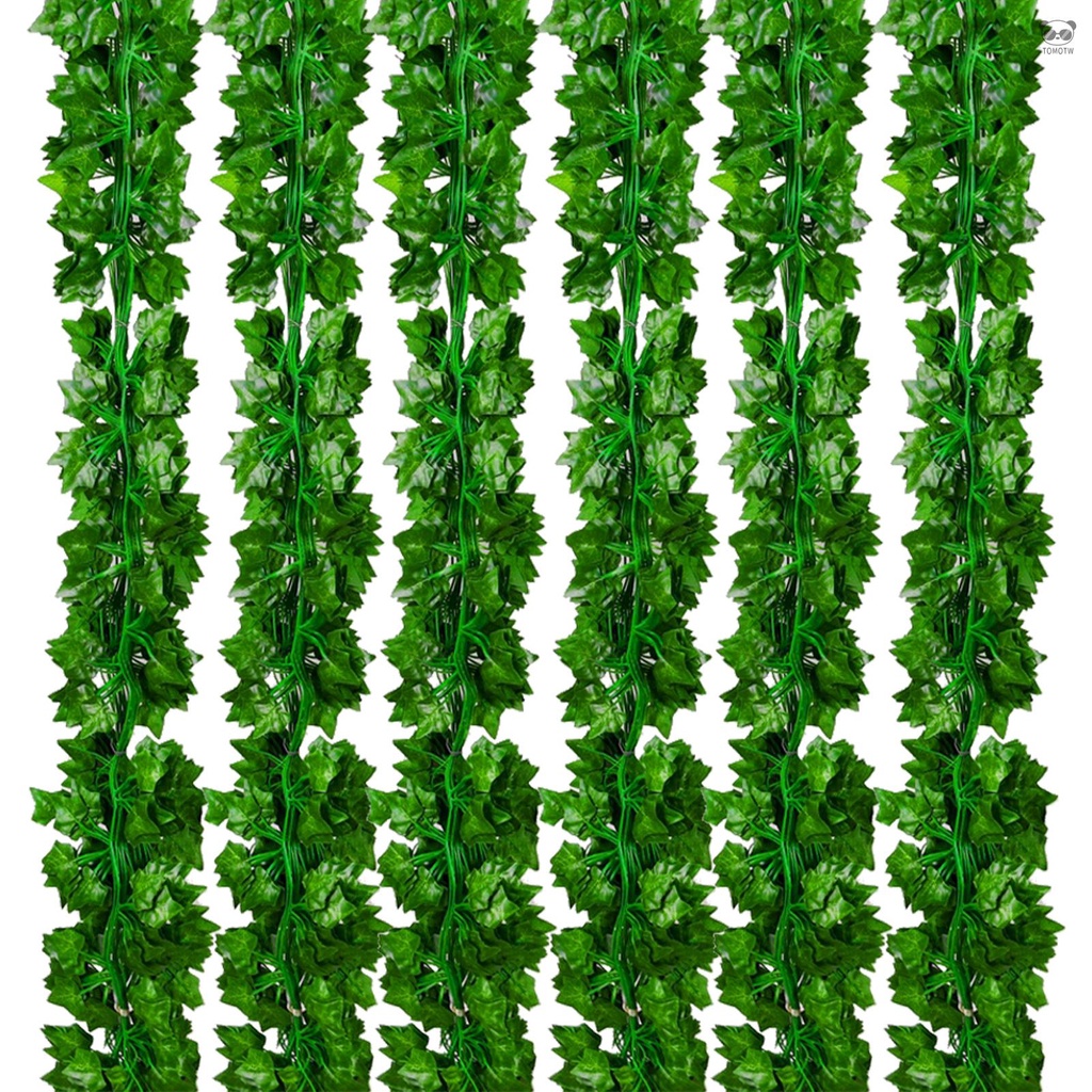 12條裝仿真藤條藤蔓 裝飾塑膠葉子 72葉地瓜小條
