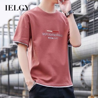 IELGY 短袖男士T恤新款修身韓版時尚夏季休閒上衣男