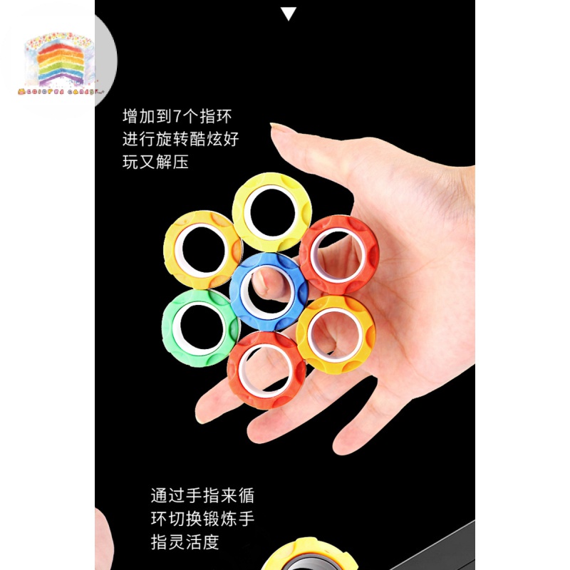 新款減壓指環 迷彩齒輪磁力手環 戒指解壓玩具