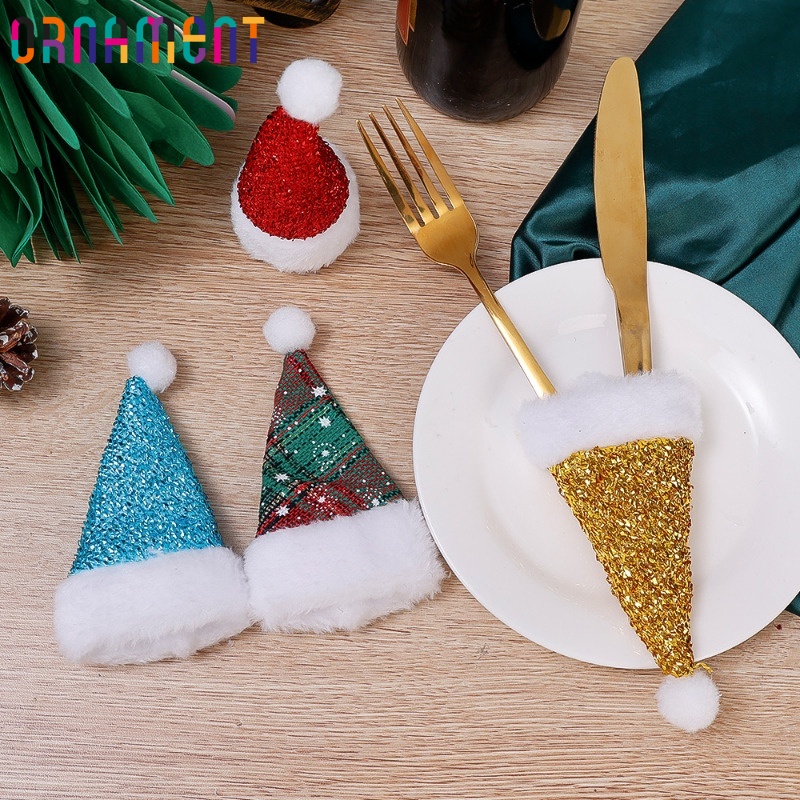 [精選]防塵酒瓶帽/新年聖誕派對裝飾/娃娃髮夾DIY配件/聖誕樹掛飾/迷你餐具裝飾罩