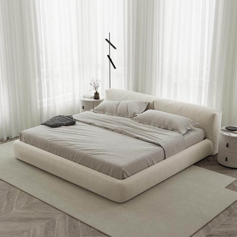 北歐雲朵床 布藝床 床架子 床 白色貓抓布雲朵床 科技布床 豆腐塊雲朵床 軟包床