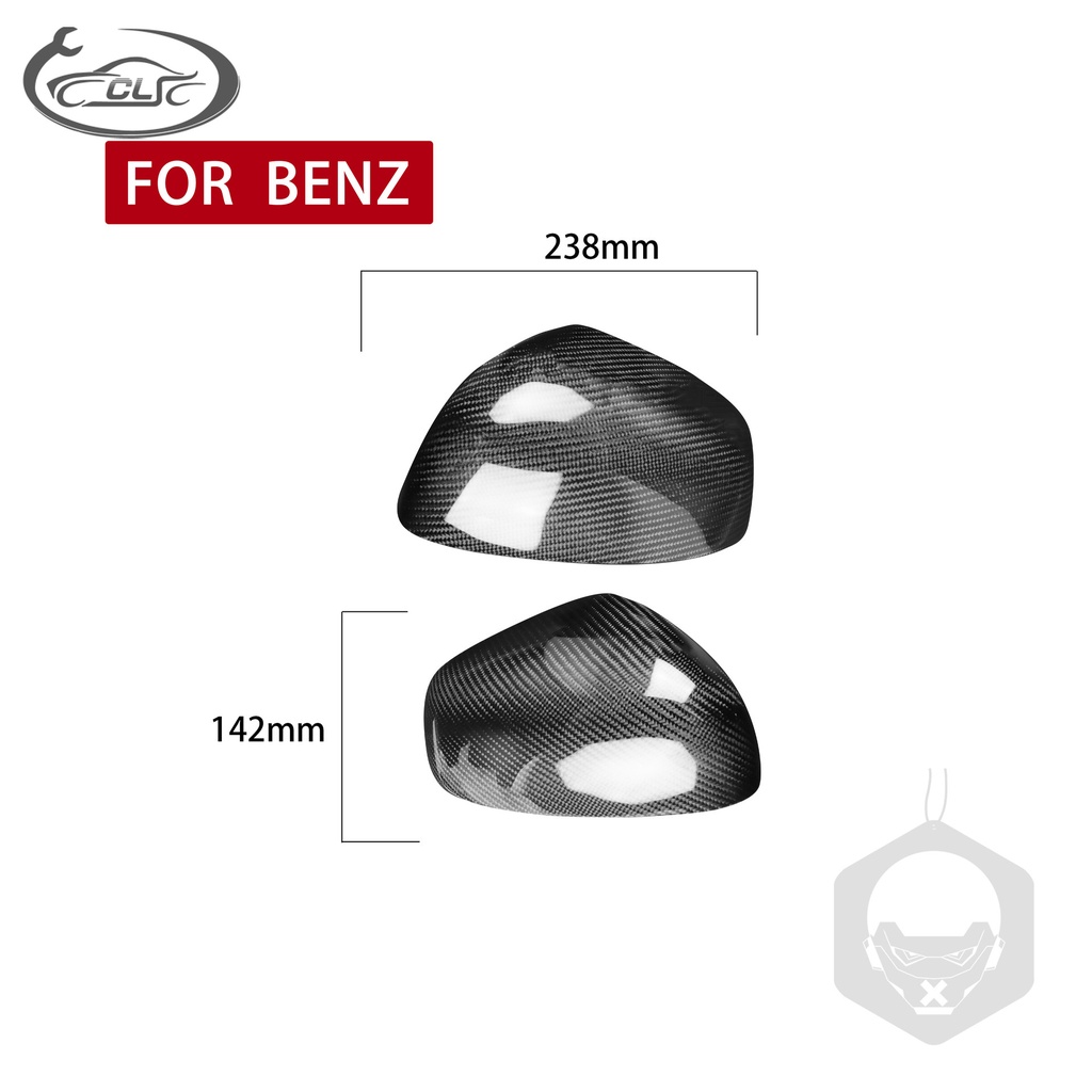 適用 Benz 賓士 SMART（2016+）碳纖維后視鏡鏡殼汽車改裝裝飾配件