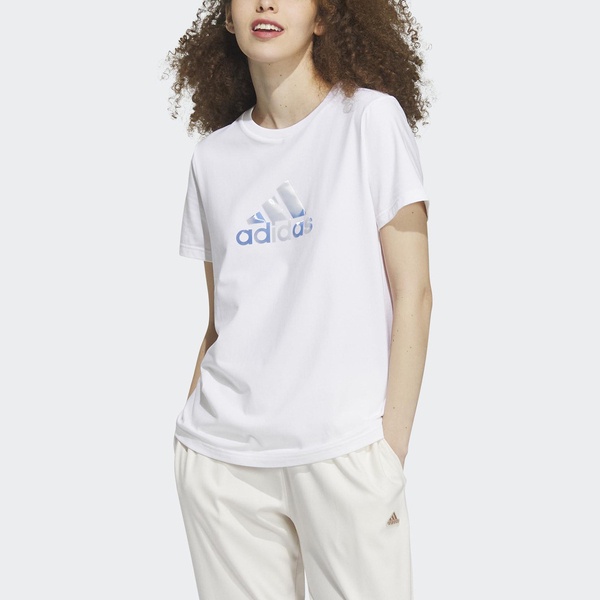 Adidas MH LANT BOS Tee IN1437 女 短袖 上衣 T恤 亞洲版 運動 訓練 棉質 漸層 白
