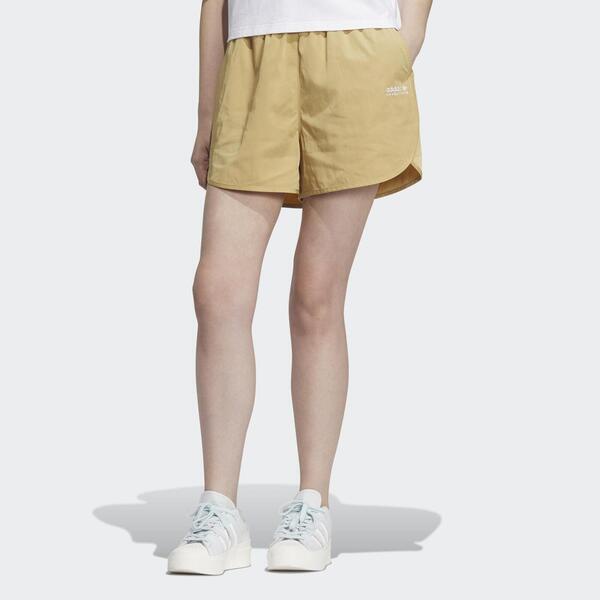 Adidas OD Short IK8603 女 短褲 亞洲版 休閒 寬鬆 舒適 彈性腰頭 日常 穿搭 三葉草 駝色