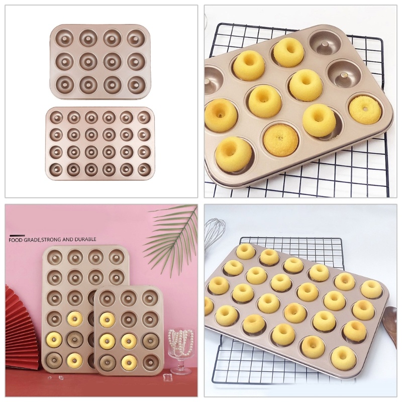Blala 12 24 腔迷你圓形甜甜圈烤盤托盤碳鋼蛋糕模具