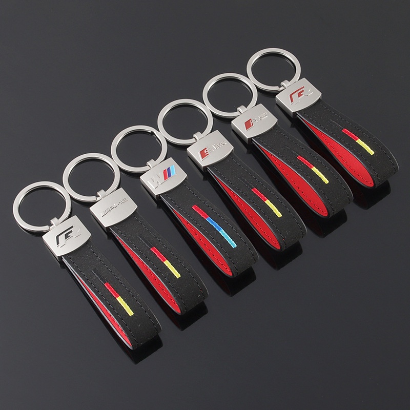 【熱銷】麂皮汽車鑰匙扣挂件適用於奧迪 A3 A4 A5 A6 A7 A8 RS3 RS4 S4 S6 S7 S8 汽車鑰