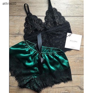Attact 2 件女士性感 Sa 蕾絲睡衣娃娃裝內衣睡裙睡衣套裝 Tw