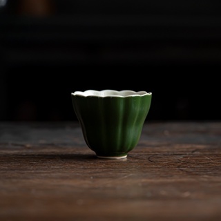 祖母綠品茗杯復古中式單杯主人杯家用陶瓷創意功夫茶具茶杯【A385】