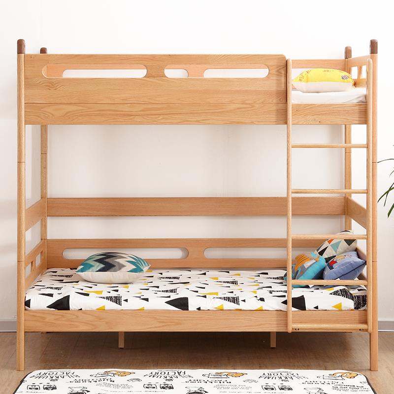 免運 可拆分 上下床 子母床 全實木 兒童上下床 實木上下床高低床兒童雙層床可拆分上下鋪1米橡木1.2米原木小戶型