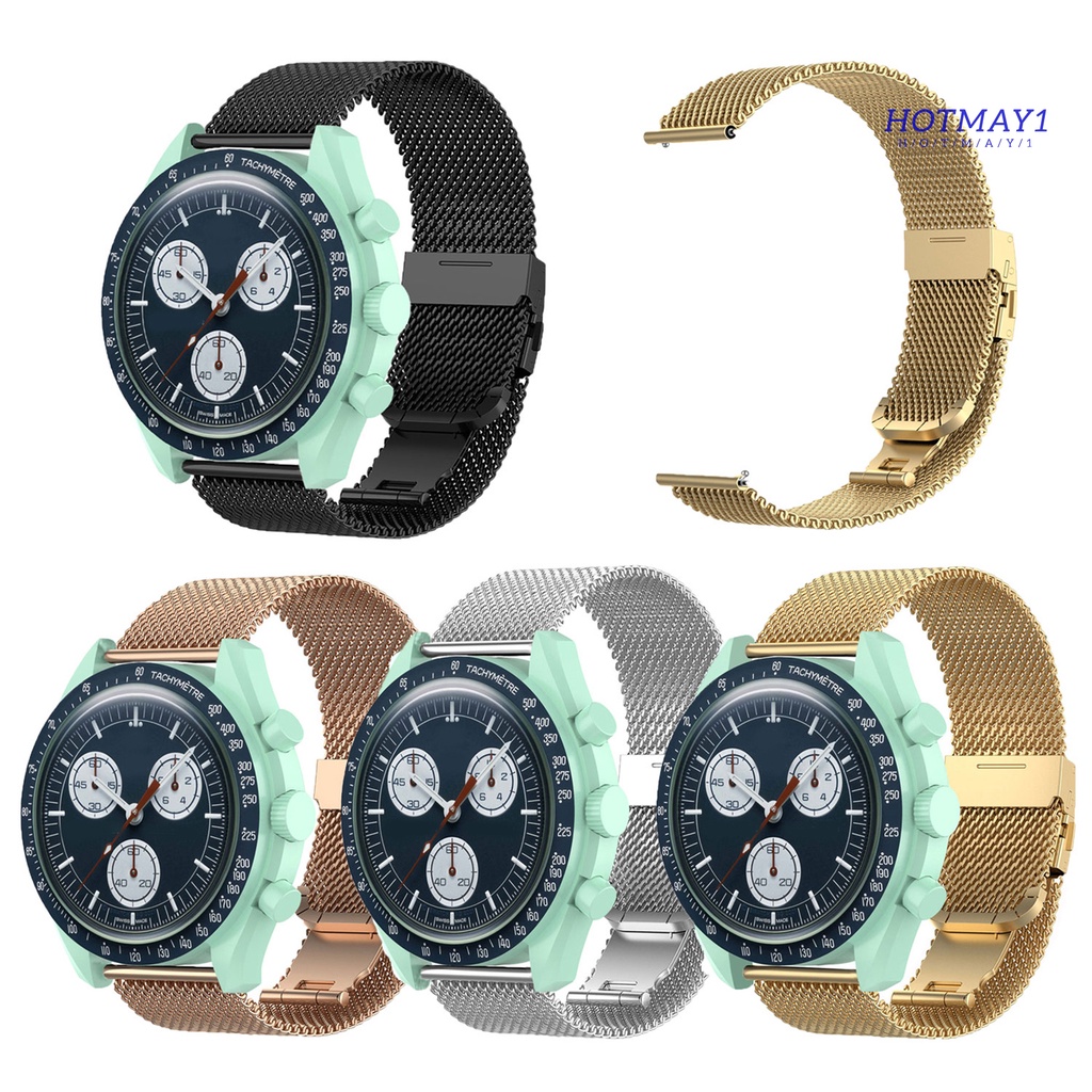SWATCH Hot-watch 錶帶防水透氣靈活精緻不銹鋼錶帶替換歐米茄色板