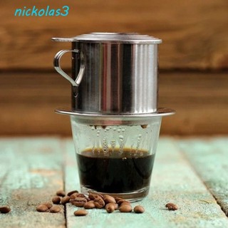 NICKOLAS越南咖啡機,經久耐用多才多藝咖啡滴濾器,銀色不銹鋼便攜式咖啡沖泡杯辦公室
