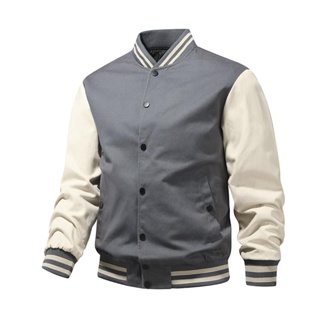 SIZE S-4XL 鋪棉 保暖 薄外套 棒球領 夾克外套 簡約夾克男式外套 立領夾克 男士外套韓版緊身薄款休閒