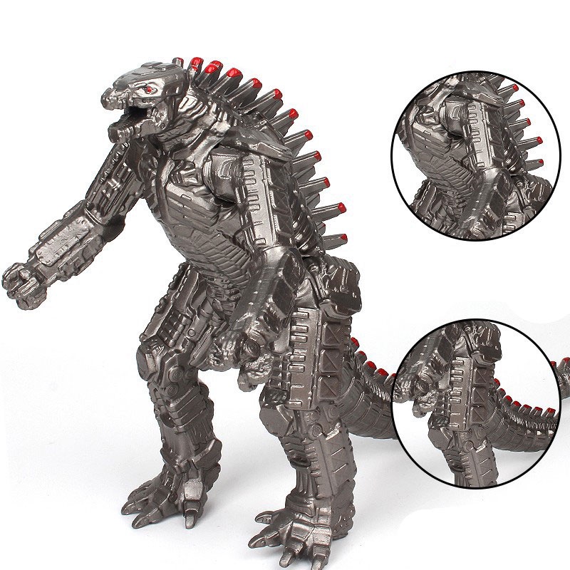 A0344 鋼鐵機械哥斯拉奇點怪獸之王大號軟膠骷髏蜥蜴兒童模型玩具