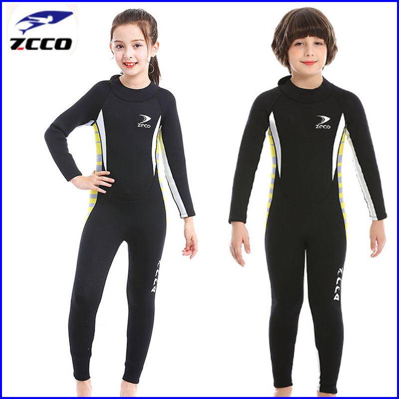 現貨 ZCCO 2.5mm 潛水衣 兒童連身長袖保暖防晒防劃傷防水母 男女童均適用游泳潛水浮潛衝浪