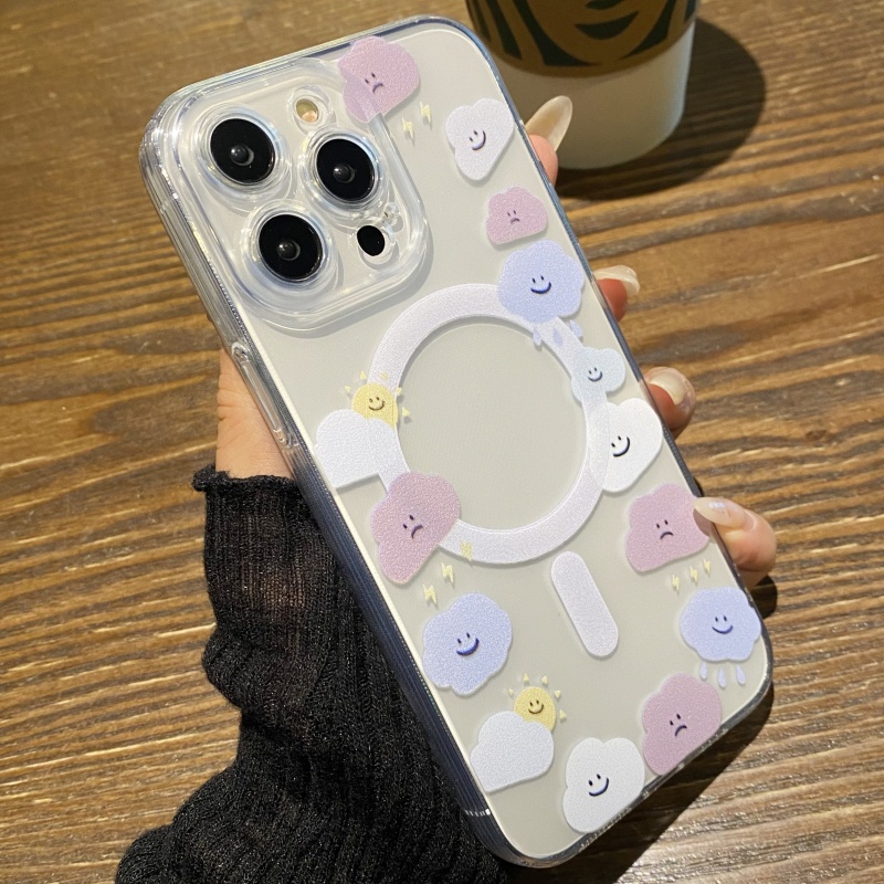 精靈屋 女款可愛 透明雲朵 磁吸殼 iPhone 15 14 plus 13 哀風12 蘋果11 pro max 手機殼