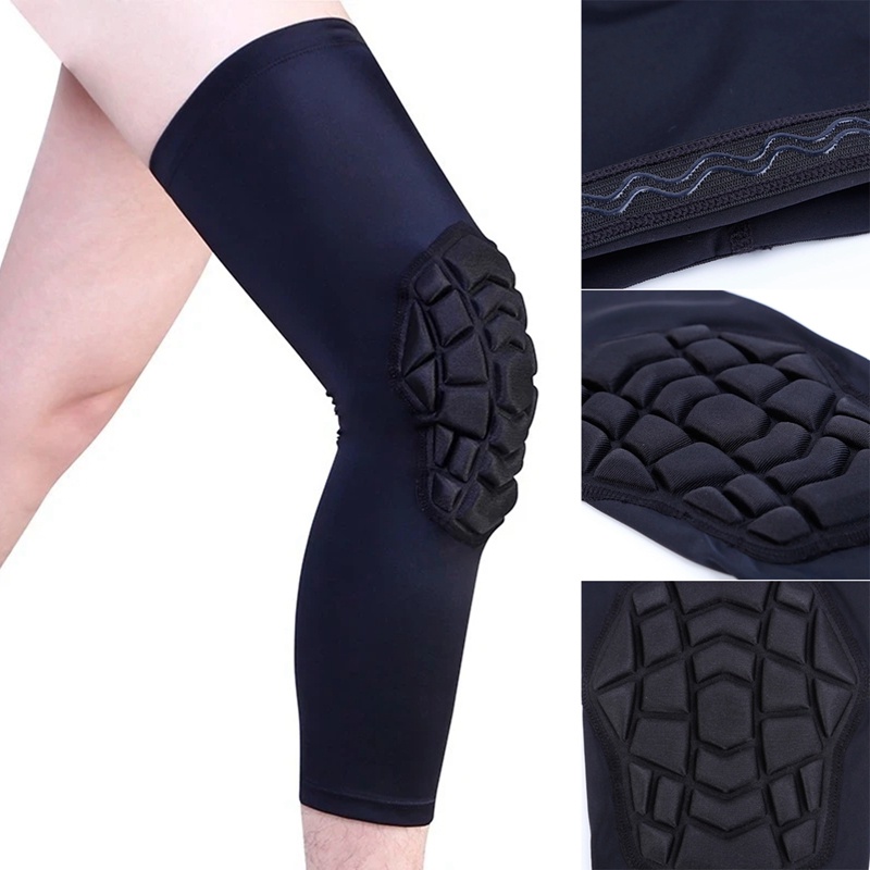 Moneyc 熱壓籃球護膝 蜂窩防撞護具裝備 透氣排汗加長款護腿運動護膝