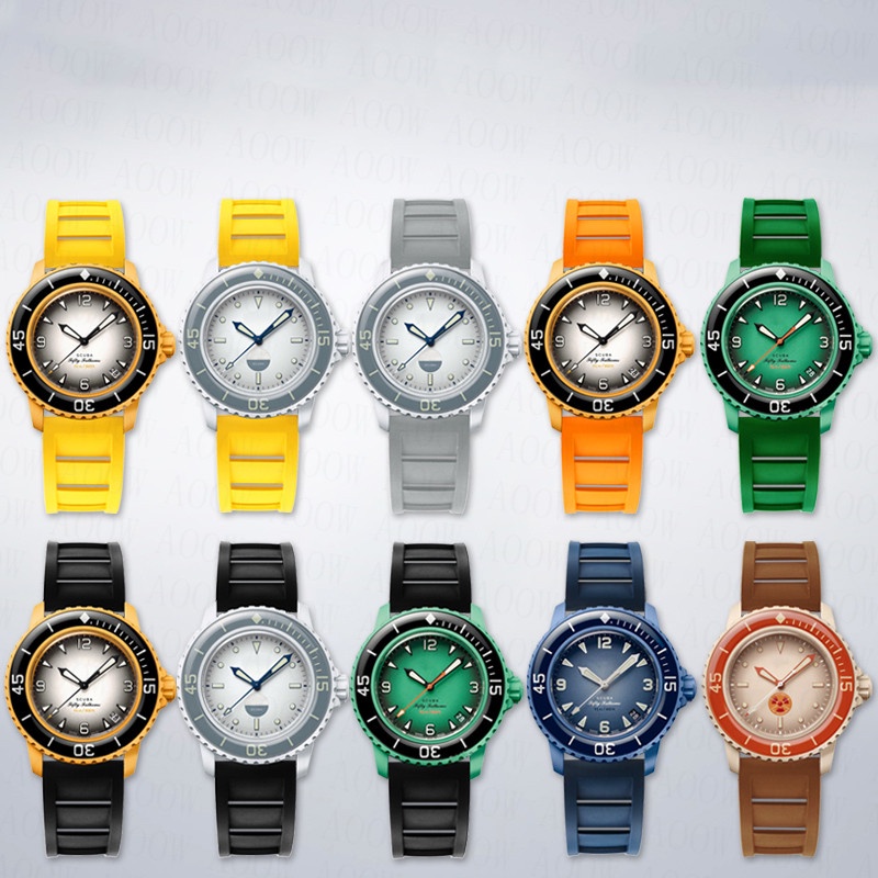 適用於 Blancpain X Swatch Co Branding Fifty Fathoms 時尚潛水運動替換錶帶的