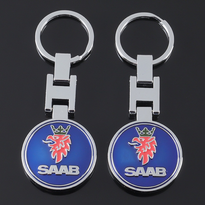汽車標誌鑰匙扣金屬鑰匙圈適用於 SAAB 900 93 9000 1993 1995 95 97 97X 99 96 汽