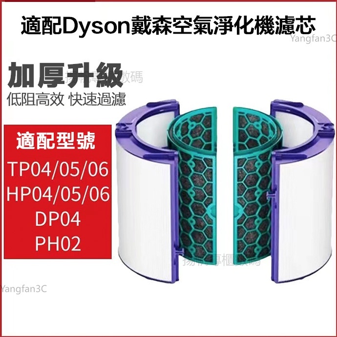 副廠 適用于Dyson戴森空氣清淨機濾網 TP04 DP04 HP04 /05/06活性炭複合型過濾網濾芯