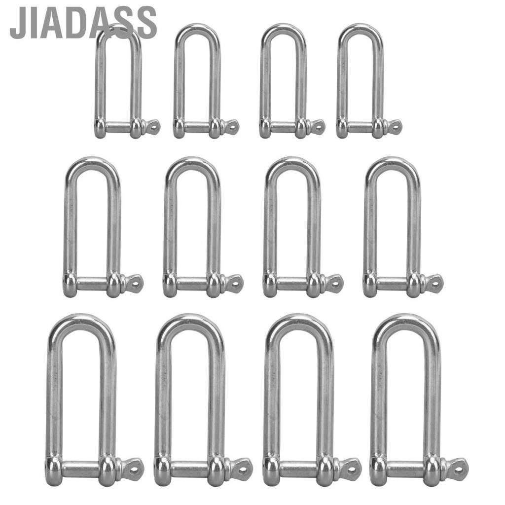 Jiadass 4 件不銹鋼 U 型卸扣加長吊索螺絲鋼絲繩起重卸扣