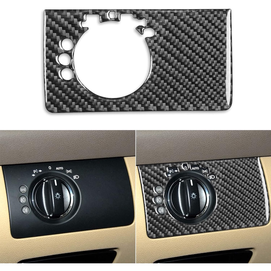 汽車大燈開關框架裝飾內飾旋鈕光面軟碳纖維貼紙適用賓士 M 級 W164 2006 2007 2008 2009 2010