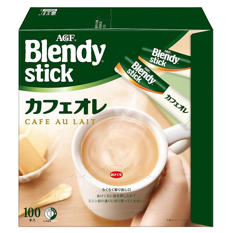 [日本直送]AGF Blendy Stick Café au Lait 100 条 [棒状咖啡]。