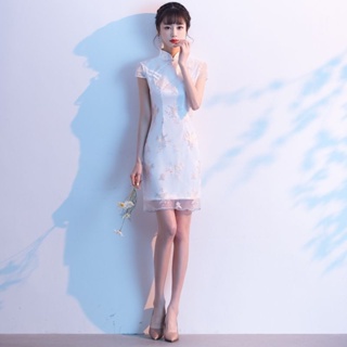 改良版旗袍洋裝女性感短版小個子年輕款少女中式中國風日常復古
