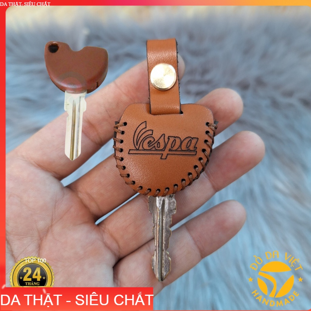 Vespa 鑰匙皮套,遙控查找真皮手工車,