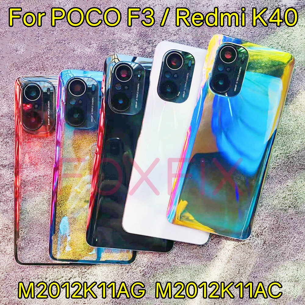 XIAOMI 小米 POCO F3 Redmi K40 Pro 後殼面板玻璃電池蓋後蓋帶相機鏡頭更換+不干膠貼紙