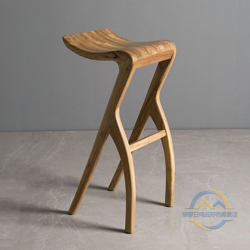 吧台椅現代簡約實木 家用鐵藝北歐酒吧椅 前台高腳凳子吧台凳吧凳