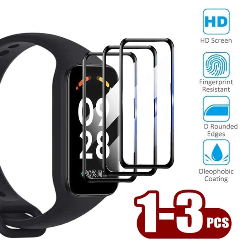 XIAOMI 適用於小米手環 8 Active / Amazfit Band 7 屏幕保護膜的 3D 曲面陶瓷膜 Red