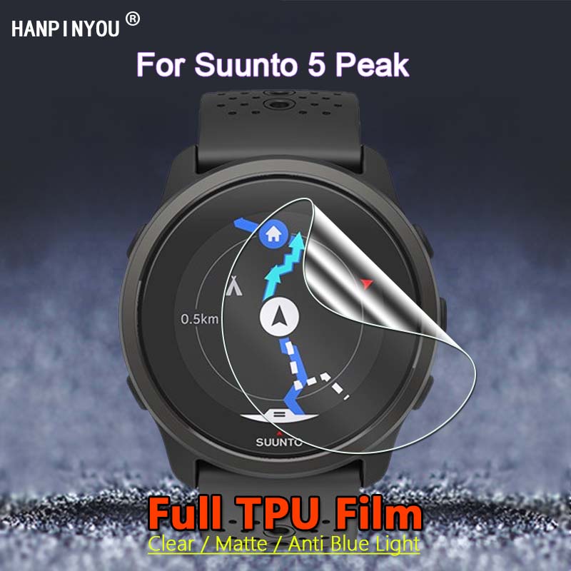 2 件適用於 Suunto 5 Peak 智能手錶透明/啞光/防藍光軟 TPU 水凝膠膜屏幕保護膜 - 非玻璃